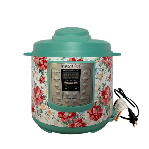 Pioneer Woman Instant Pot IP-Lux60 Vintage Floral Aqua 6 QT Pressure Cooker - Picture 1 of 8